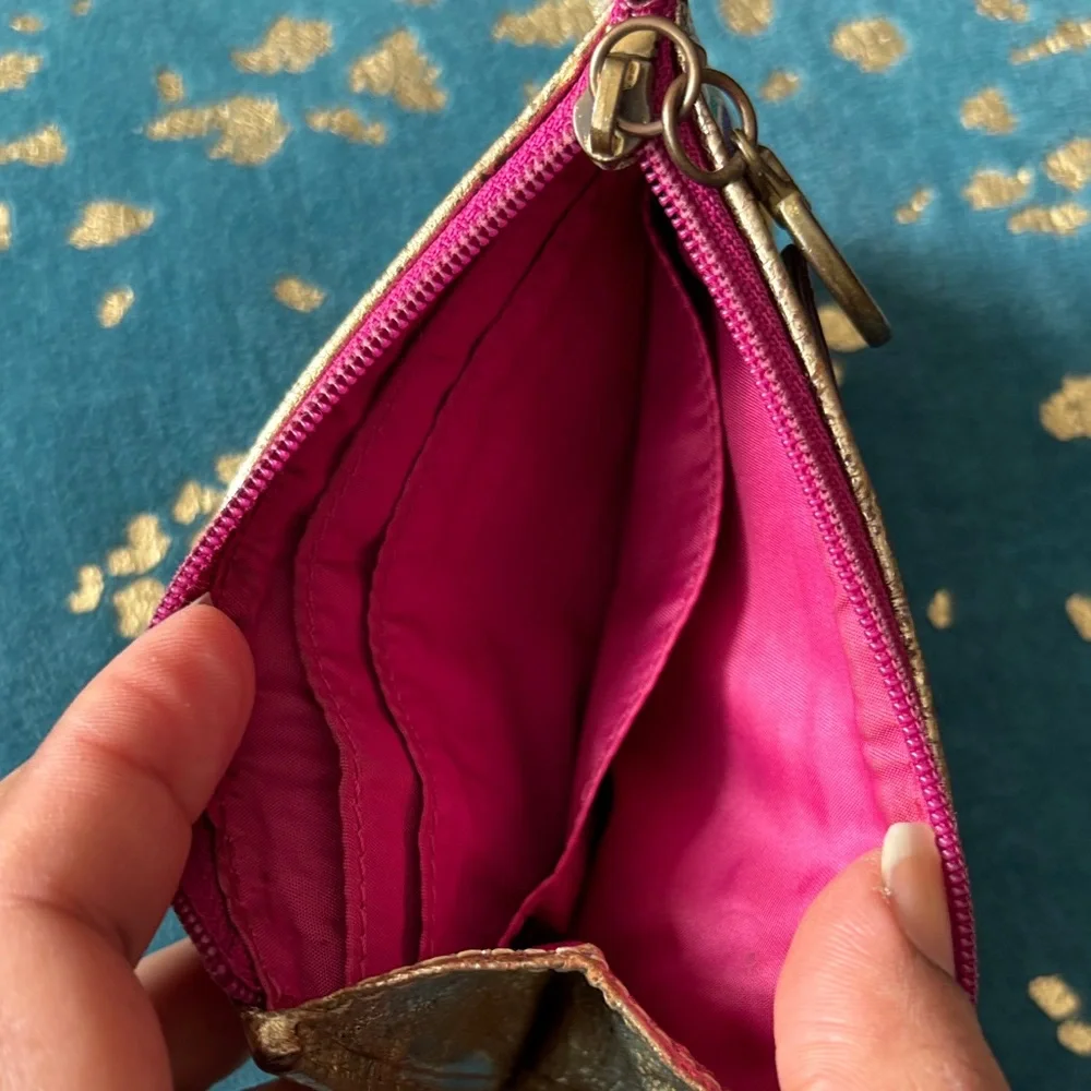 Coach Multicolor Pop Circle Key & Card Holder with Gold Trim - Picture 3 of 8